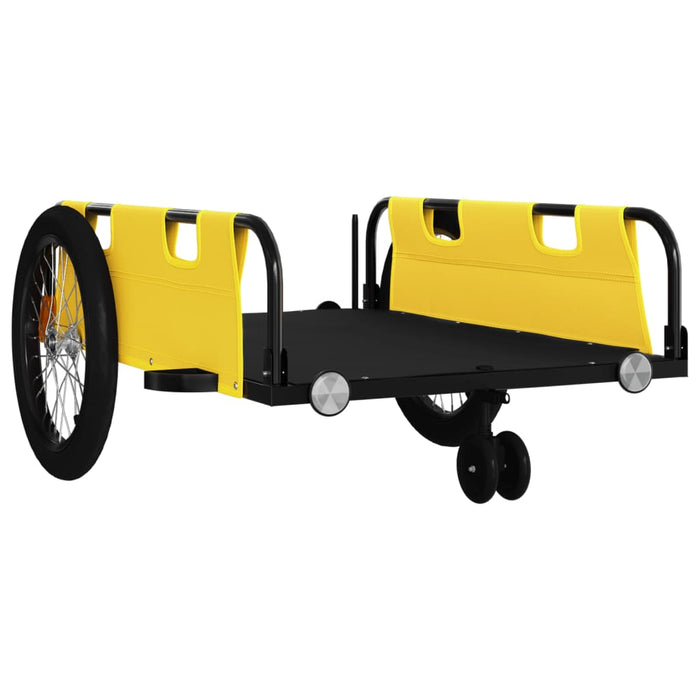 Carrello rimorchio trasporto biciclette tessuto Oxford ferro giallo 02_0044190