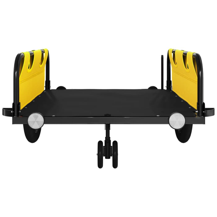 Carrello rimorchio trasporto biciclette tessuto Oxford ferro giallo 02_0044190