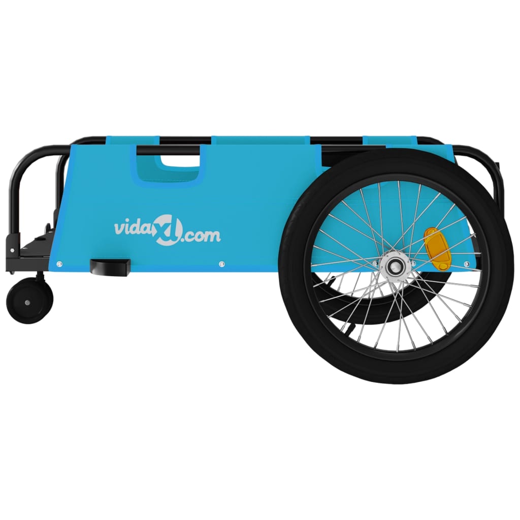 Carrello rimorchio trasporto biciclette tessuto Oxford blu ferro 02_0044188