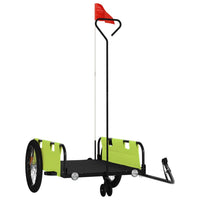 Rimorchio da Bici Verde e Nero in Tessuto Oxford e Ferro 94200