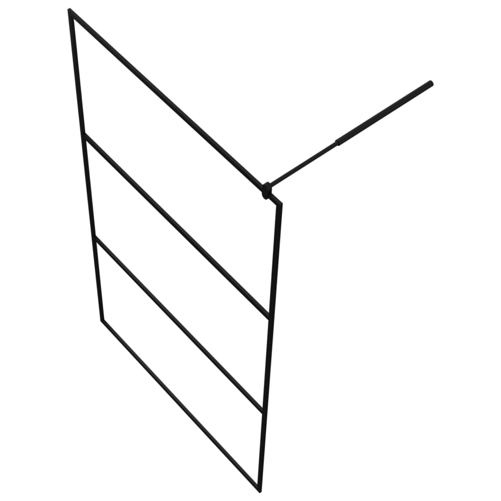 Parete Doccia con Mensola Nera 115x195 cm Vetro ESG e Alluminio 3185479