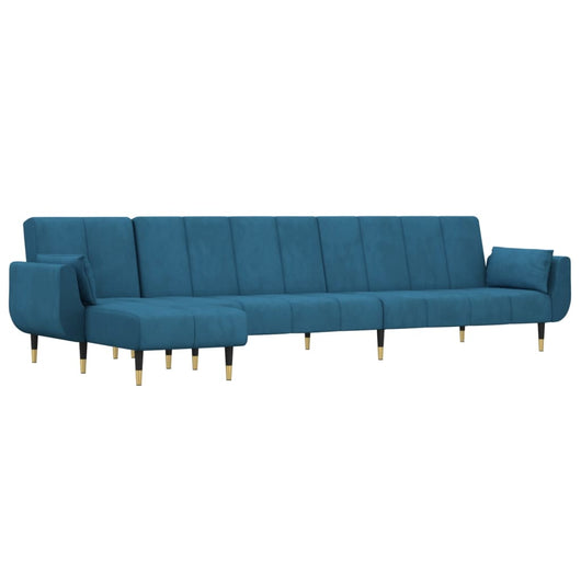 Divano Letto a L Blu 275x140x70 cm in Vellutocod mxl 117960
