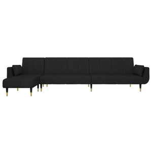 Divano Letto a L Nero 275x140x70 cm in Velluto 3157209
