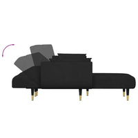 Divano Letto a L Nero 275x140x70 cm in Velluto 3157209