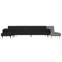 Divano Letto a L Nero 275x140x70 cm in Velluto 3157209