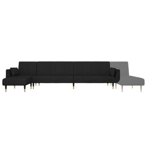 Divano Letto a L Nero 275x140x70 cm in Velluto 3157209