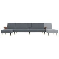 Divano Letto a L Grigio Scuro 279x140x70 cm in Velluto 3157216