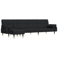 Divano Letto a L Nero 271x140x70 cm in Vellutocod mxl 117965