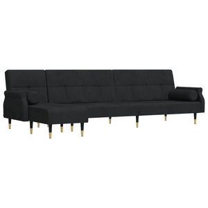 Divano Letto a L Nero 271x140x70 cm in Vellutocod mxl 117965