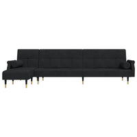 Divano Letto a L Nero 271x140x70 cm in Vellutocod mxl 117965