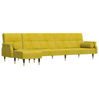 Divano Letto a L Giallo 271x140x70 cm in Velluto 3157225