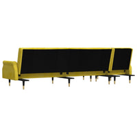 Divano Letto a L Giallo 271x140x70 cm in Velluto 3157225