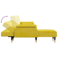 Divano Letto a L Giallo 271x140x70 cm in Velluto 3157225