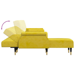 Divano Letto a L Giallo 271x140x70 cm in Velluto 3157225