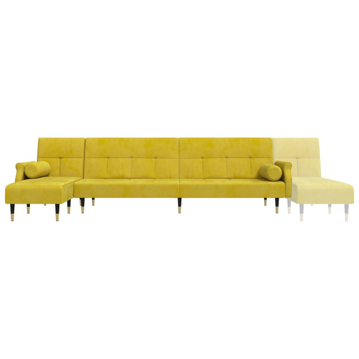Divano Letto a L Giallo 271x140x70 cm in Velluto 3157225
