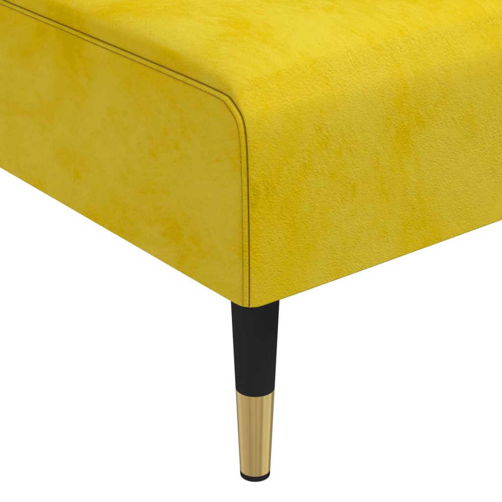 Divano Letto a L Giallo 271x140x70 cm in Velluto 3157225