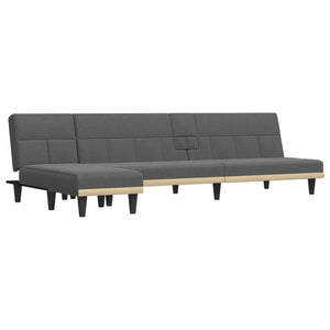 Divano Letto a L-Sofa Letto-Daybed Grigio Scuro 255x140x70 cm in Tessuto 981778