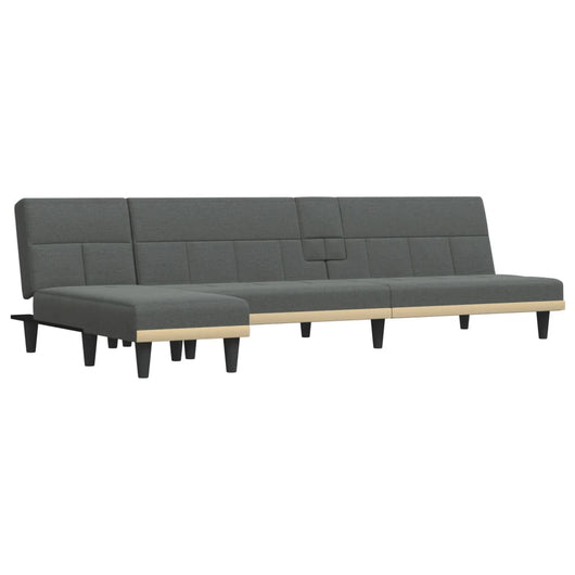 Divano Letto a L-Sofa Letto-Daybed Grigio Scuro 255x140x70 cm in Tessuto 981778