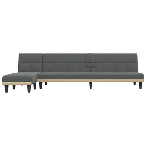 Divano Letto a L-Sofa Letto-Daybed Grigio Scuro 255x140x70 cm in Tessuto 981778