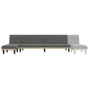 Divano Letto a L-Sofa Letto-Daybed Grigio Scuro 255x140x70 cm in Tessuto 981778