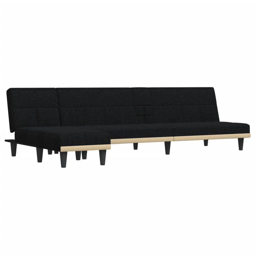 Divano Letto a L Nero 255x140x70 cm in Tessutocod mxl 94035