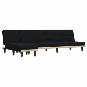 Divano Letto a L Nero 255x140x70 cm in Tessutocod mxl 94035