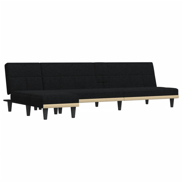 Divano Letto a L Nero 255x140x70 cm in Tessutocod mxl 94035
