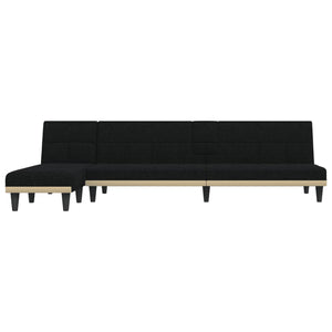 Divano Letto a L Nero 255x140x70 cm in Tessutocod mxl 94035