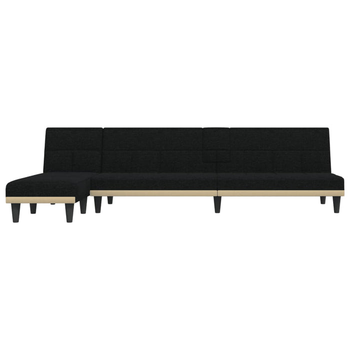 Divano Letto a L Nero 255x140x70 cm in Tessutocod mxl 94035