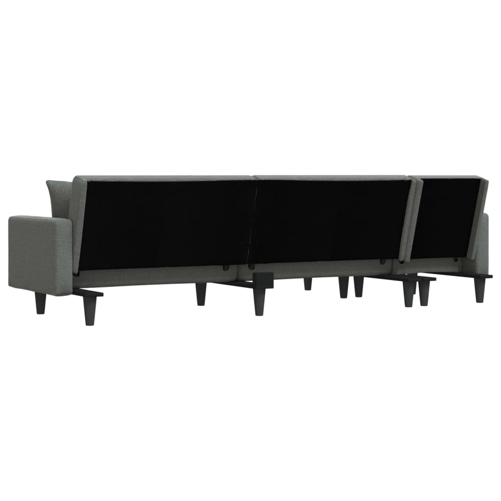 Divano Letto a L Grigio Scuro 275x140x70 cm in Tessuto 3157233