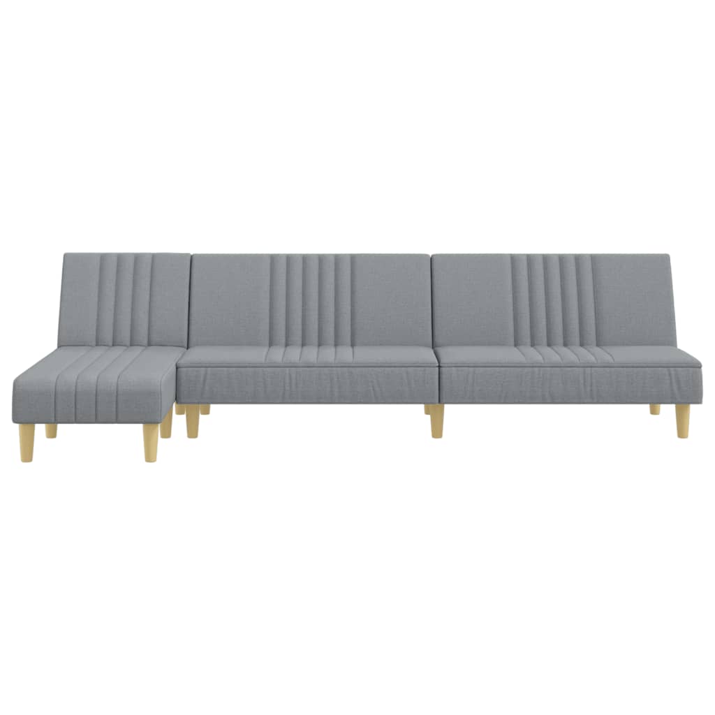 Divano Letto a L Grigio Chiaro 255x140x70 cm in Tessuto 3157235