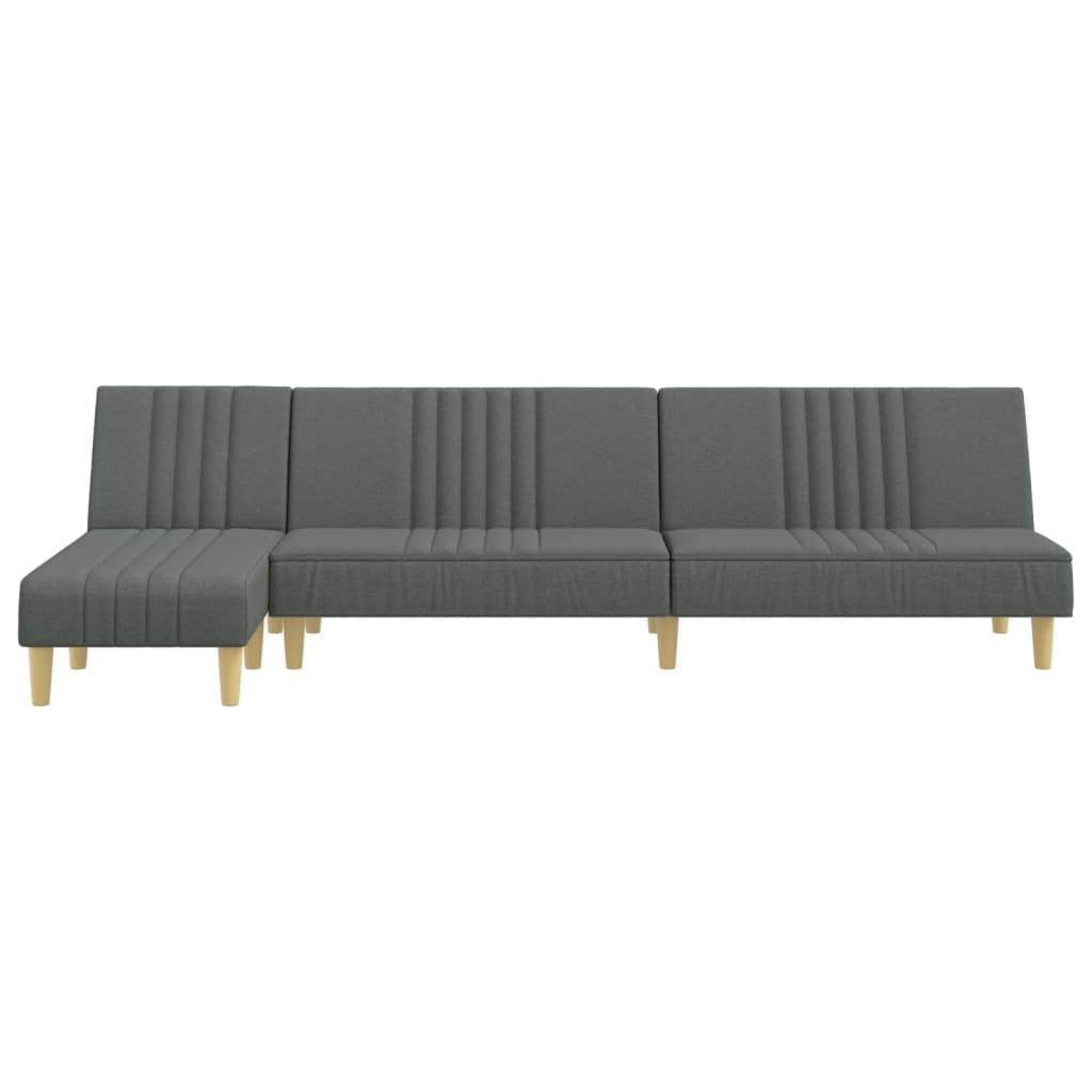 Divano Letto a L-Sofa Letto-Daybed Grigio Scuro 255x140x70 cm in Tessuto 856014
