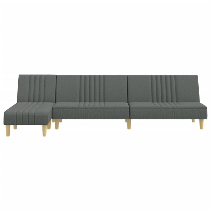 Divano Letto a L-Sofa Letto-Daybed Grigio Scuro 255x140x70 cm in Tessuto 856014
