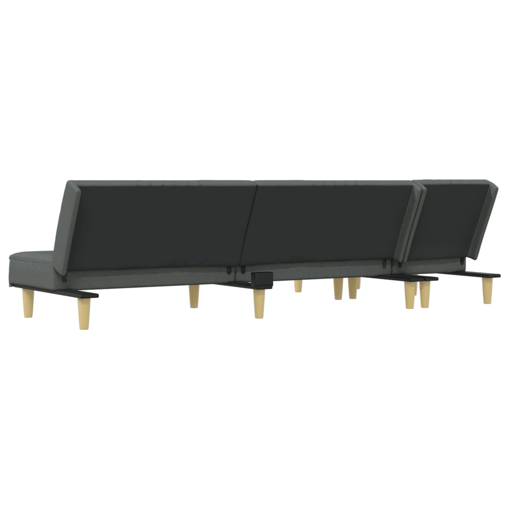 Divano Letto a L-Sofa Letto-Daybed Grigio Scuro 255x140x70 cm in Tessuto 856014