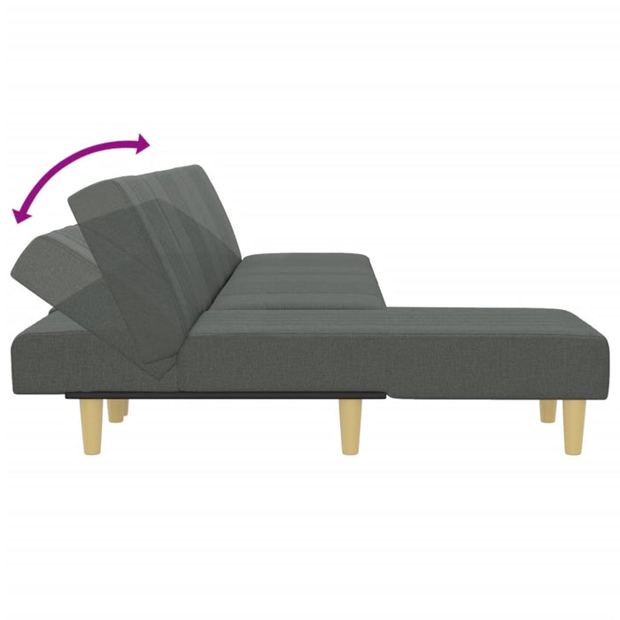 Divano Letto a L-Sofa Letto-Daybed Grigio Scuro 255x140x70 cm in Tessuto 856014