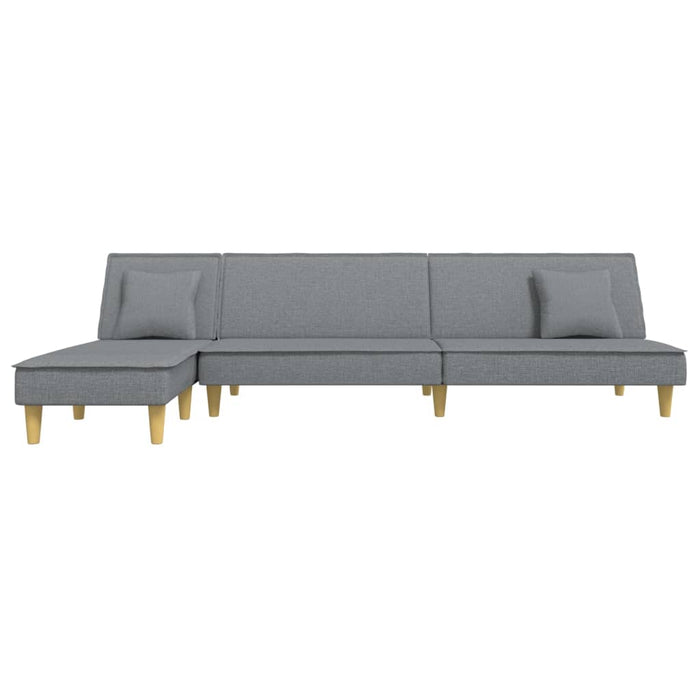 Divano Letto a L Grigio Chiaro 255x140x70 cm in Tessuto 3157247