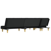Divano Letto a L-Sofa Letto-Daybed Nero 255x140x70 cm in Tessuto