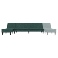 Divano Letto a L Verde Scuro 255x140x70 cm in Velluto 3157262