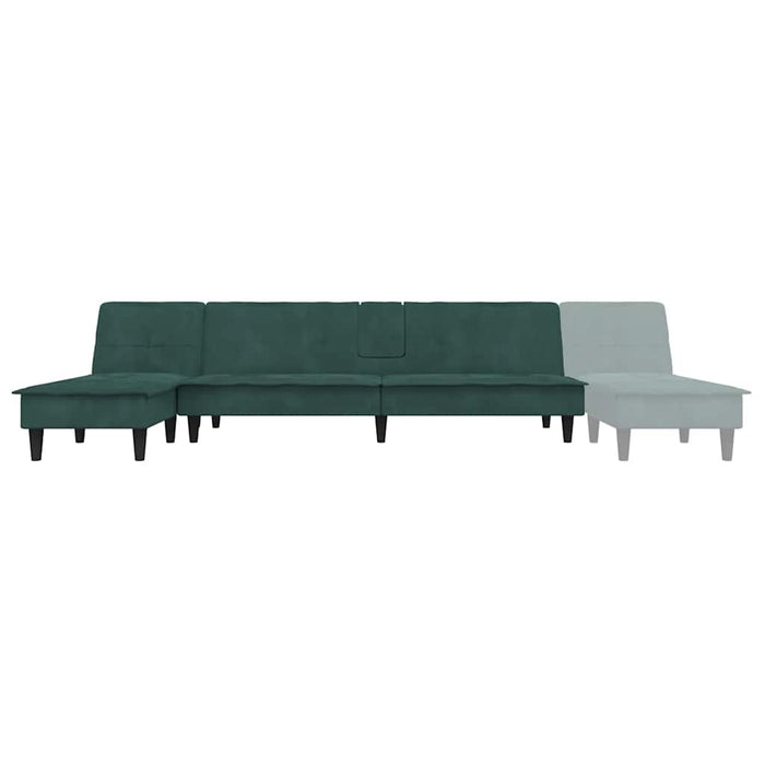 Divano Letto a L Verde Scuro 255x140x70 cm in Velluto 3157262