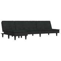 Divano Letto a L-Sofa Letto-Daybed Nero 255x140x70 cm in Velluto