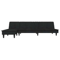 Divano Letto a L Nero 255x140x70 cm in Vellutocod mxl 100364