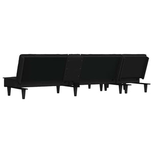 Divano Letto a L Nero 255x140x70 cm in Velluto 3157263