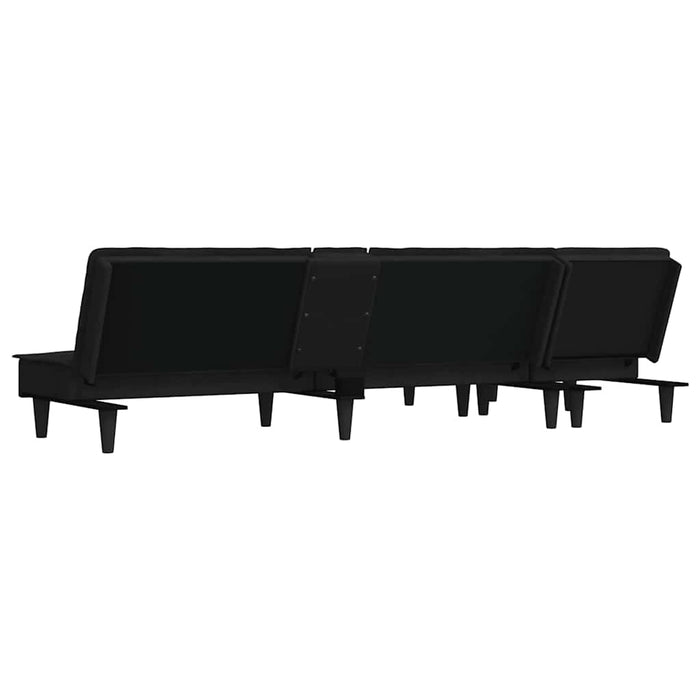Divano Letto a L Nero 255x140x70 cm in Velluto 3157263