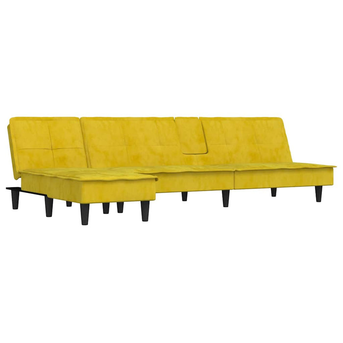 Divano Letto a L Giallo 255x140x70 cm in Vellutocod mxl 117971
