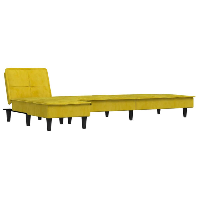 Divano Letto a L Giallo 255x140x70 cm in Velluto 3157264