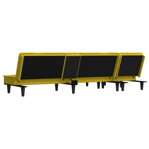 Divano Letto a L Giallo 255x140x70 cm in Velluto 3157264