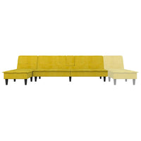 Divano Letto a L Giallo 255x140x70 cm in Velluto 3157264