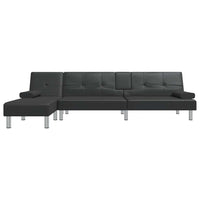 Divano Letto a L Nero 255x140x70 cm in Similpelle 3157265
