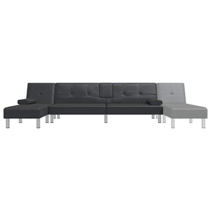 Divano Letto a L Nero 255x140x70 cm in Similpelle 3157265