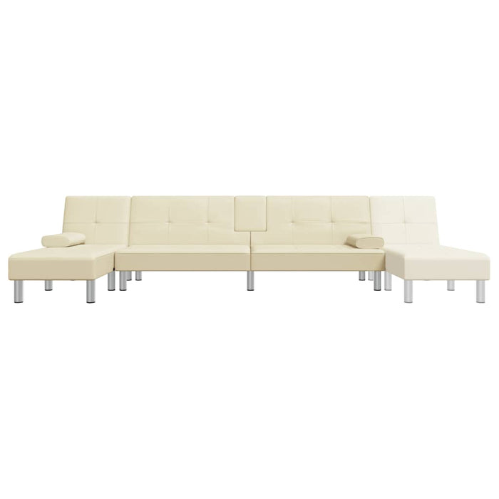 Divano Letto a L Crema 255x140x70 cm in Similpelle 3157266